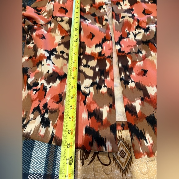 Dressbarn Open front Women's Abstract print Jacket 3/4 cuffed sleeves size L - Picture 8 of 10